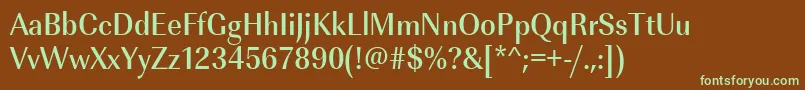 Urwimperialtmedextnar-fontti – vihreät fontit ruskealla taustalla