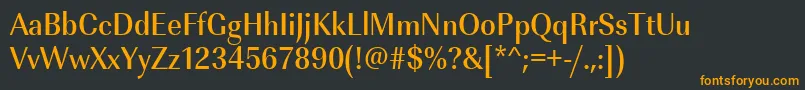 フォントUrwimperialtmedextnar – 黒い背景にオレンジの文字