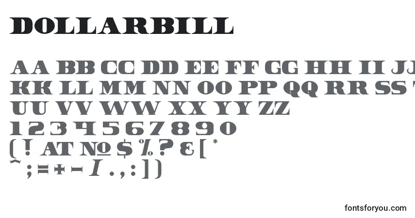 Schriftart DollarBill (110989) – Alphabet, Zahlen, spezielle Symbole