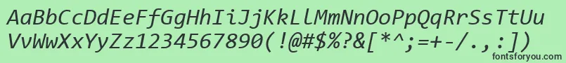 CodeNewRomanI Font – Black Fonts on Green Background