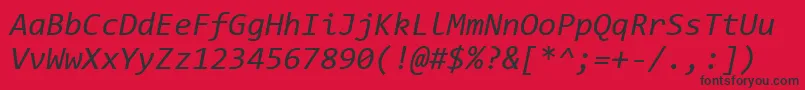 Шрифт CodeNewRomanI – чёрные шрифты на красном фоне