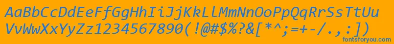 CodeNewRomanI Font – Blue Fonts on Orange Background