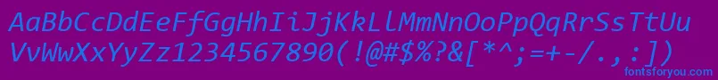 CodeNewRomanI Font – Blue Fonts on Purple Background