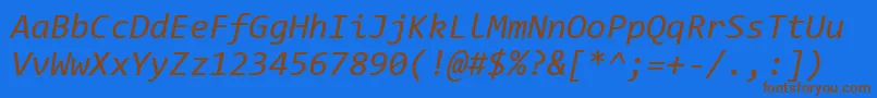 CodeNewRomanI Font – Brown Fonts on Blue Background
