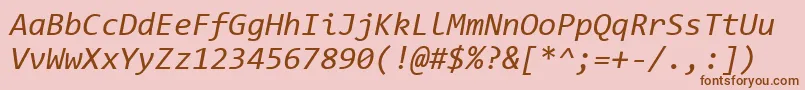 CodeNewRomanI Font – Brown Fonts on Pink Background