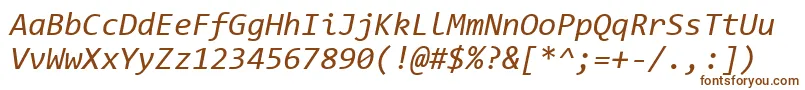 CodeNewRomanI Font – Brown Fonts on White Background