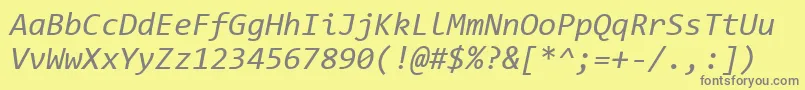 CodeNewRomanI Font – Gray Fonts on Yellow Background