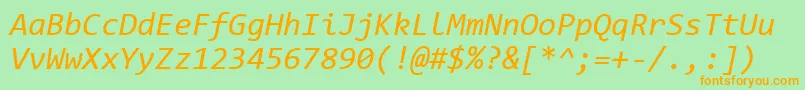 CodeNewRomanI Font – Orange Fonts on Green Background