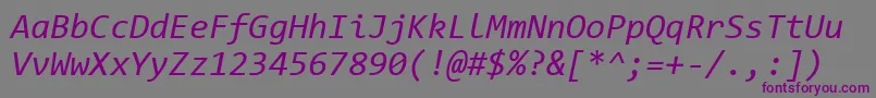 CodeNewRomanI Font – Purple Fonts on Gray Background