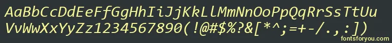 CodeNewRomanI Font – Yellow Fonts on Black Background