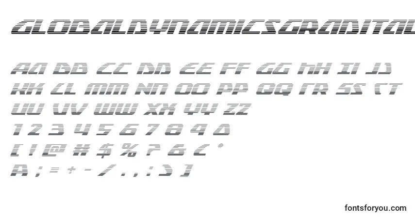 Fuente Globaldynamicsgradital - alfabeto, números, caracteres especiales