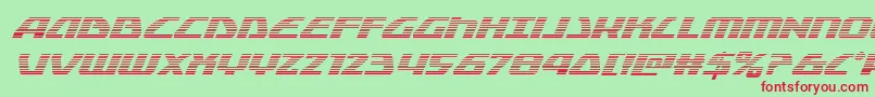 Globaldynamicsgradital-Schriftart – Rote Schriften auf grünem Hintergrund