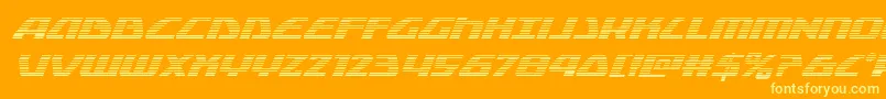 Więcej informacji o czcionce Globaldynamicsgradital Czcionka Globaldynamicsgradital – żółte czcionki na pomarańczowym tle