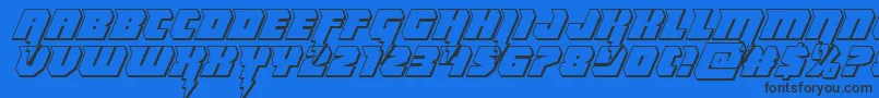 Thundertitan3D Font – Black Fonts on Blue Background