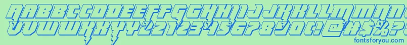 Thundertitan3D Font – Blue Fonts on Green Background