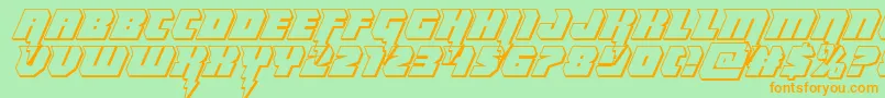 Thundertitan3D Font – Orange Fonts on Green Background