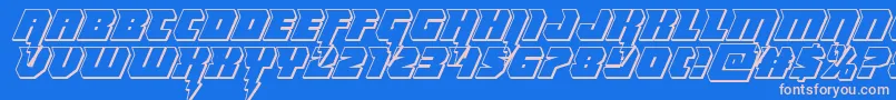 Thundertitan3D Font – Pink Fonts on Blue Background