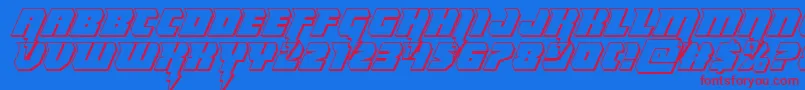 Thundertitan3D Font – Red Fonts on Blue Background