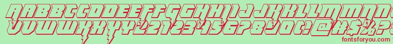 Thundertitan3D Font – Red Fonts on Green Background