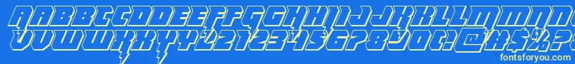 Thundertitan3D Font – Yellow Fonts on Blue Background