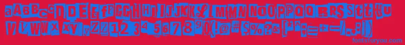 Postinkantajajob Font – Blue Fonts on Red Background