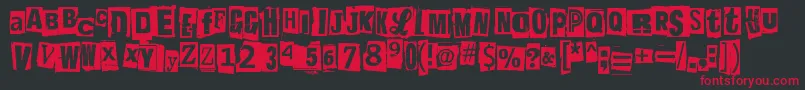 Postinkantajajob Font – Red Fonts on Black Background