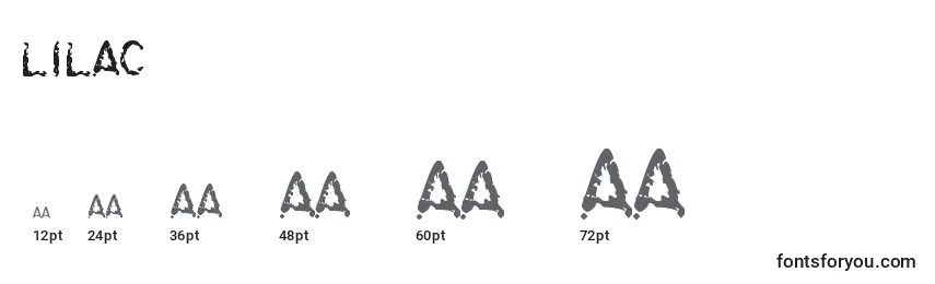 Размеры шрифта Lilac