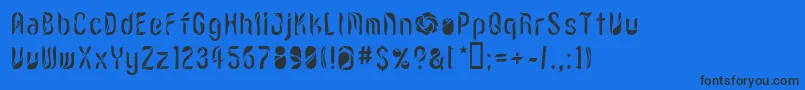 LvdcRomantic9 Font – Black Fonts on Blue Background