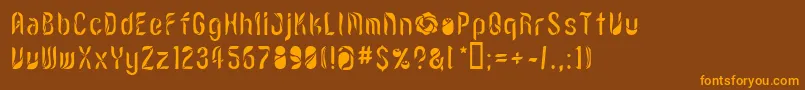 LvdcRomantic9 Font – Orange Fonts on Brown Background