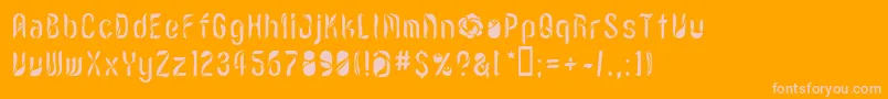 LvdcRomantic9-Schriftart – Rosa Schriften auf orangefarbenem Hintergrund