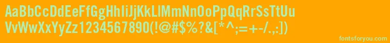 TradegothicltstdBdcn20 Font – Green Fonts on Orange Background