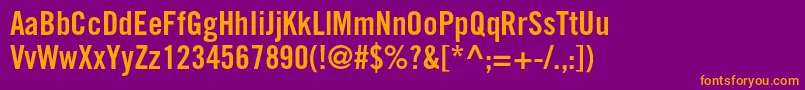 TradegothicltstdBdcn20 Font – Orange Fonts on Purple Background