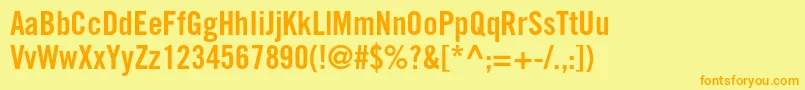 TradegothicltstdBdcn20 Font – Orange Fonts on Yellow Background