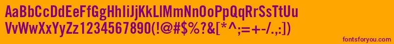 TradegothicltstdBdcn20 Font – Purple Fonts on Orange Background