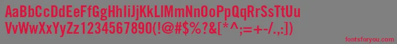 TradegothicltstdBdcn20 Font – Red Fonts on Gray Background