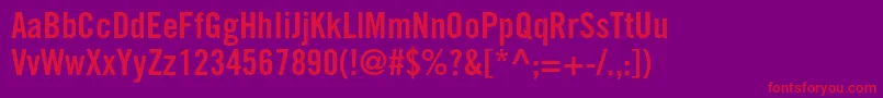 TradegothicltstdBdcn20 Font – Red Fonts on Purple Background