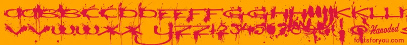 フォントWindshieldmassacre – オレンジの背景に赤い文字