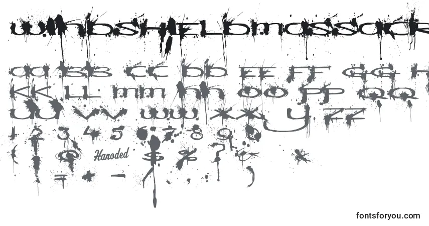 characters of windshieldmassacre font, letter of windshieldmassacre font, alphabet of  windshieldmassacre font