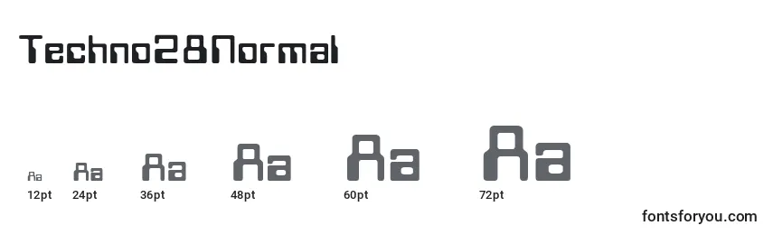sizes of techno28normal font, techno28normal sizes