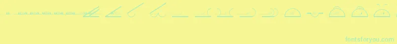 EsriMeteorological01 Font – Green Fonts on Yellow Background