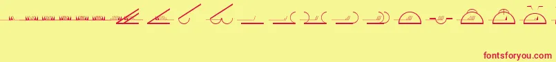 フォントEsriMeteorological01 – 赤い文字の黄色い背景
