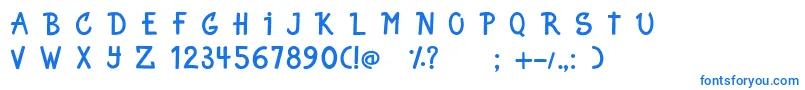 フォントJust For Fun – 白い背景に青い文字