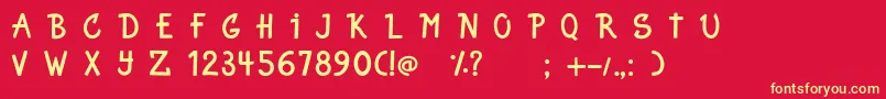 Just For Fun Font – Yellow Fonts on Red Background