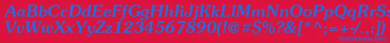 Suevermeer5Meditalicsh Font – Blue Fonts on Red Background