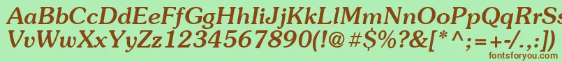 Suevermeer5Meditalicsh Font – Brown Fonts on Green Background
