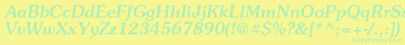 Suevermeer5Meditalicsh Font – Green Fonts on Yellow Background