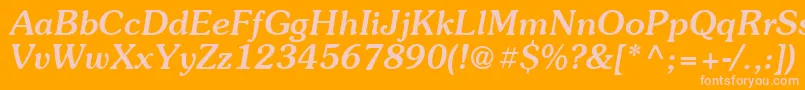 Suevermeer5Meditalicsh Font – Pink Fonts on Orange Background