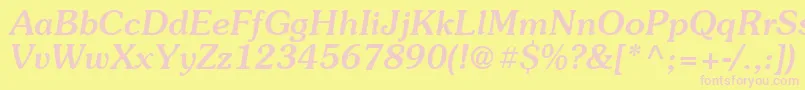 Suevermeer5Meditalicsh Font – Pink Fonts on Yellow Background