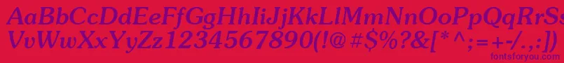 Suevermeer5Meditalicsh Font – Purple Fonts on Red Background