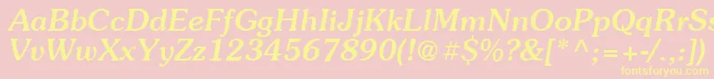 Suevermeer5Meditalicsh Font – Yellow Fonts on Pink Background